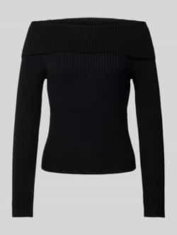 Only Slim fit gebreide pullover met off shoulder-mouwen model 'KATIA'