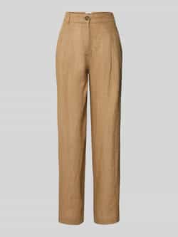 Christian Berg Woman Wide leg linnen broek met bandplooien
