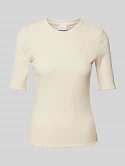 Vila T-shirt in riblook model 'ABENSI'