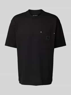 Carhartt WIP T-shirt met Borstzak en Logo Black Heren
