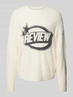 REVIEW Gebreide pullover in de look van imitatiebont