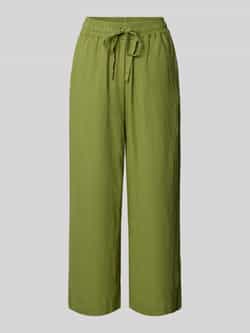 Soyaconcept Straight leg linnen broek met tunnelkoord model 'Ina'