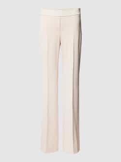 Seductive Zwarte jersey broek met elastische tailleband Beige Dames