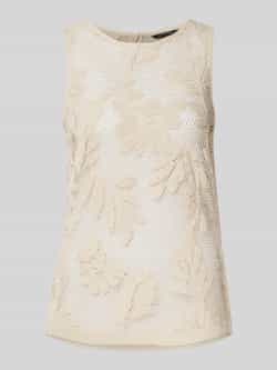 Comma Semi-transparante top met ronde hals