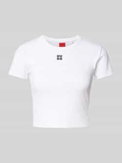 HUGO Kort T-shirt met labelstitching model 'Delanor'