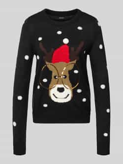 Vero Moda Regular fit kersttrui met paillettenmotief model 'TINSEL'