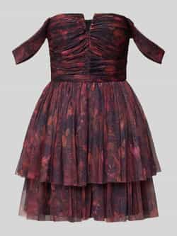 Jake*s Cocktail Cocktailjurk van mesh in off shoulder-look