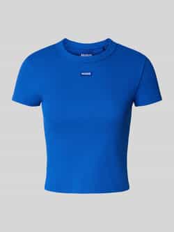 Hugo Blue Kort T-shirt met labelpatch model 'Baby Tee'
