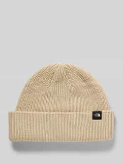 The North Face Gebreide muts met brede omslag en labeldetail