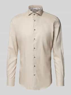 Profuomo Slim fit zakelijk overhemd met haaikraag