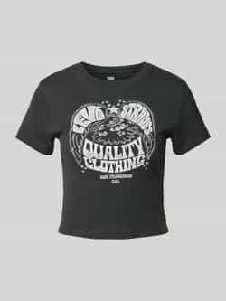 Levi's T-shirt met geribde ronde hals