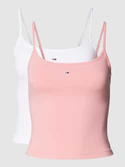 TOMMY JEANS Top met spaghettibandjes TJW 2PACK ESSENTIAL STRAP TOP (set ESSENTIAL Regular Flag Logo TJ Women)