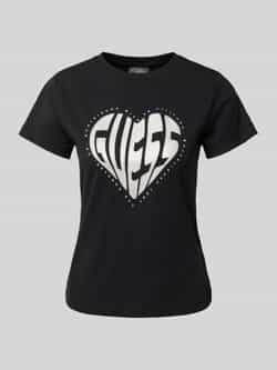 Guess Zwarte Katoenen Dames T-Shirt Lente Zomer Black Dames