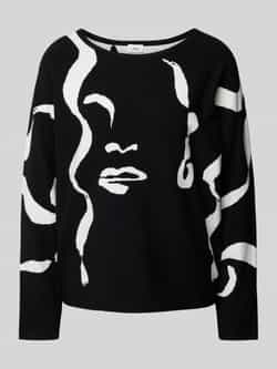 S.Oliver BLACK LABEL Relaxed fit pullover van jacquard met vleermuismouwen