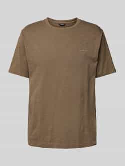 GABBA T-shirt met geribde ronde hals