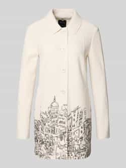 Marc Cain Slim fit lange blazer van scheerwol