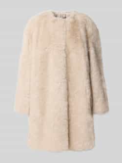 Max Mara Studio Regular fit lange jas van imitatiebont met viscose model 'EROS'
