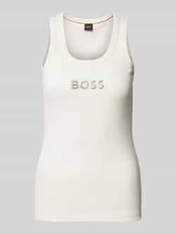 Boss Orange Tanktop C_Ematite_stonebadge met boss-borduursel van glitterstenen