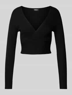 Only Slim fit shirt met lange mouwen van ribtricot model 'HONOR'