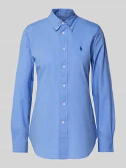 Polo Ralph Lauren Geborduurde Pony Button-Down Overhemden Blue Dames