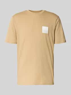 HUGO T-shirt met labelprint en ronde hals model 'Dapusi'