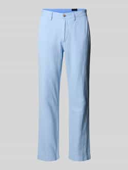 Polo Ralph Lauren Regular fit linnen broek met knoop- en ritssluiting