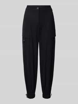 Marc Cain Relaxed fit stoffen broek met labelapplicatie