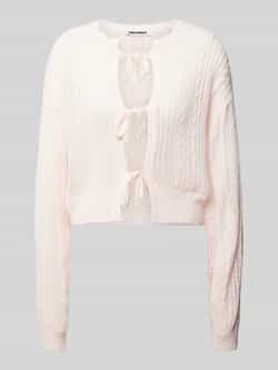 Review Gebreide cardigan met ajourpatroon