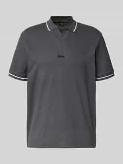 BOSS Green Regular fit poloshirt met labelstitching