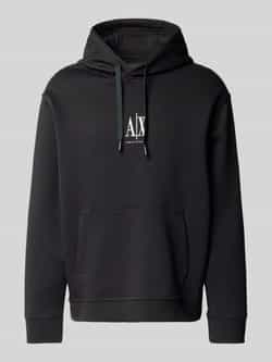 Armani Exchange Zwarte Hoodie Lente Zomer Mannen Black Heren