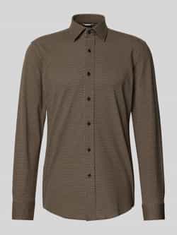 Boss Slim fit zakelijk overhemd van katoenmix model 'HANK'