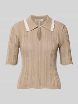 Scotch & Soda Gebreid shirt met platte kraag en druppelvormige hals