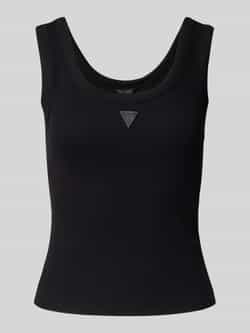 Guess Tanktop in riblook met labeldetail