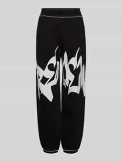 Review Sweatpants met labelprint