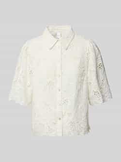 YAS Regular fit blouse met broderie anglaise model 'SAGGA'