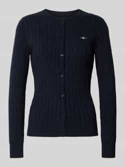 Gant Cardigan met kabelpatroon en logostitching