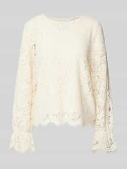 Y.A.S. Dames Tops & T-shirts Yasperla Ls Lace Top S. Noos Ecru