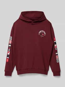 Tommy Hilfiger Teens Hoodie met labelstitching model 'FLAGS EMBROIDERED'