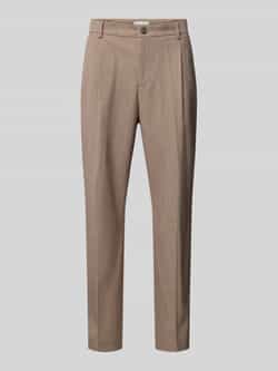 Casual friday Regular fit stoffen broek met bandplooien model 'Pierce'