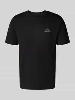 Alpha industries T-shirt met labelprint en ronde hals