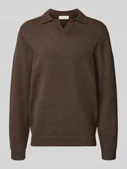 Casual friday Regular fit shirt met lange mouwen en polokraag model 'Karl'