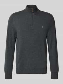 Polo Ralph Lauren Gebreide pullover van wol met opstaande kraag en ritssluiting