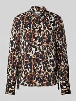 S.Oliver BLACK LABEL Regular fit overhemdblouse van puur katoen met luipaardprint