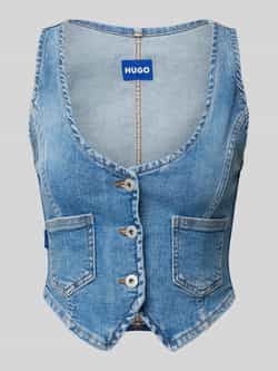 Hugo Blue Jeansgilet met knoopsluiting model 'Gardenia'