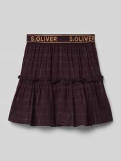 S.Oliver RED LABEL Uitlopende viscose rok met ruitmotief en glitterdetails