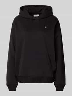 Calvin Klein Zwarte hoodie met logo-applicatie Black Dames