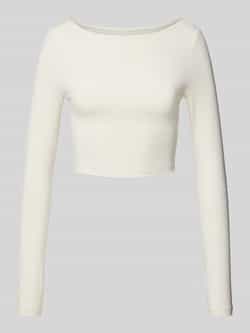 Gina Tricot Kort shirt met lange mouwen en boothals model 'Soft touch'