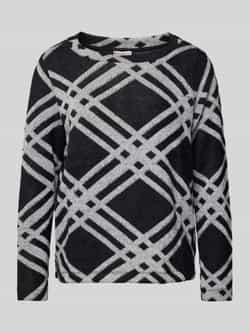 Street One Gebreide pullover met geribde ronde hals