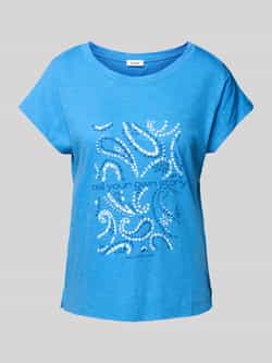 S.Oliver RED LABEL Relaxed fit T-shirt van een mix van katoen en viscose met artworkprint