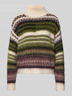 MORE & MORE Blouse met streepmotief en opstaande kraag